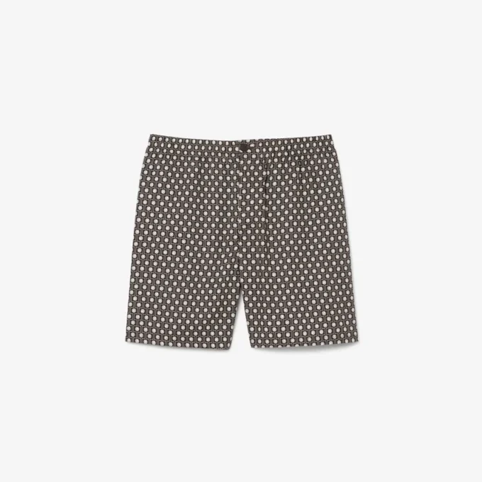 Shorts i bomullsblanding med trykk og avslappet passform