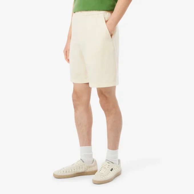 Shorts i linblanding med twillmønster og normal passform