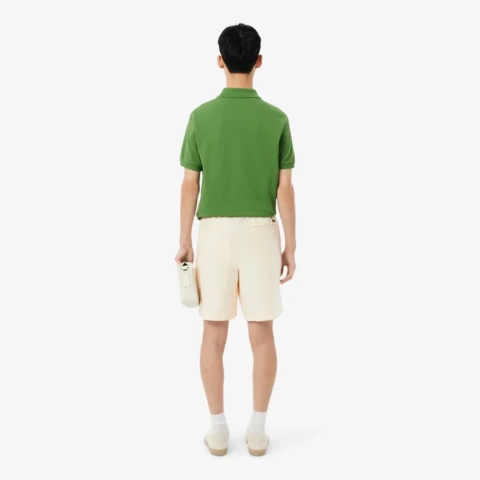 Shorts i linblanding med twillmønster og normal passform