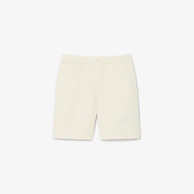 Shorts i linblanding med twillmønster og normal passform