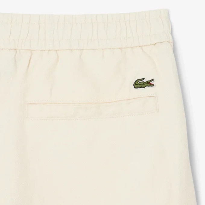 Shorts i linblanding med twillmønster og normal passform