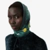 Silketørkle med catwalk-trykk