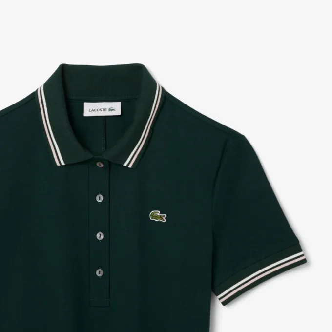 Skaterkjole med stretch og polokrage for kvinner