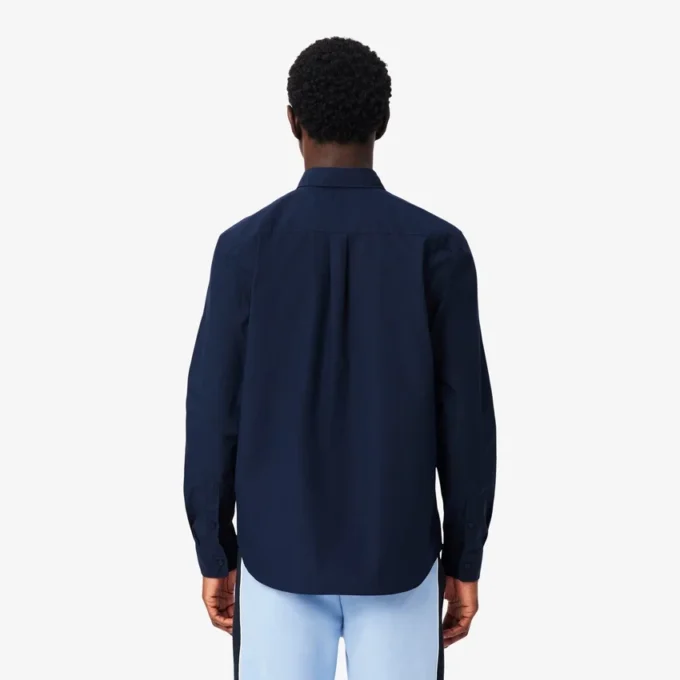 Skjorte i poplin med stretch og normal passform