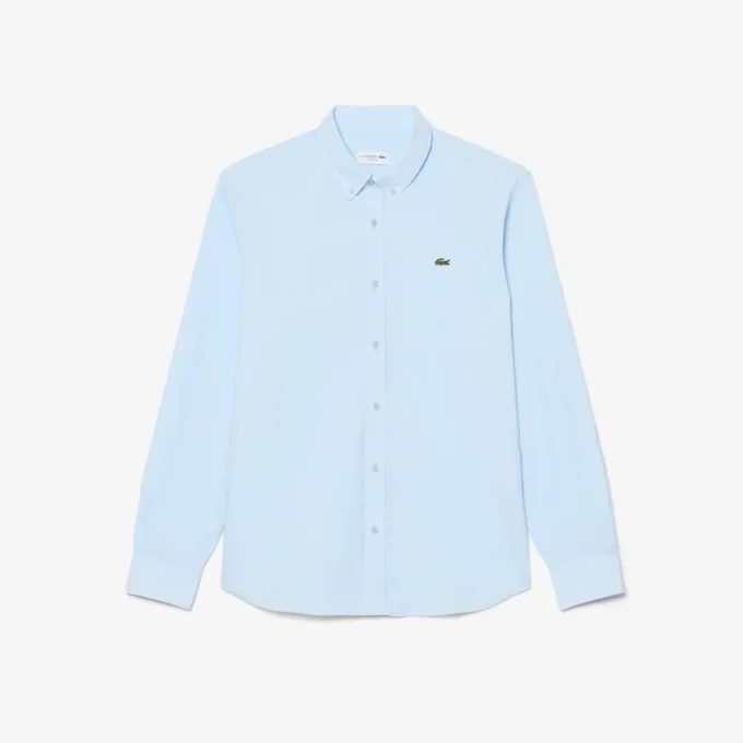 Skjorte i poplin med stretch og normal passform