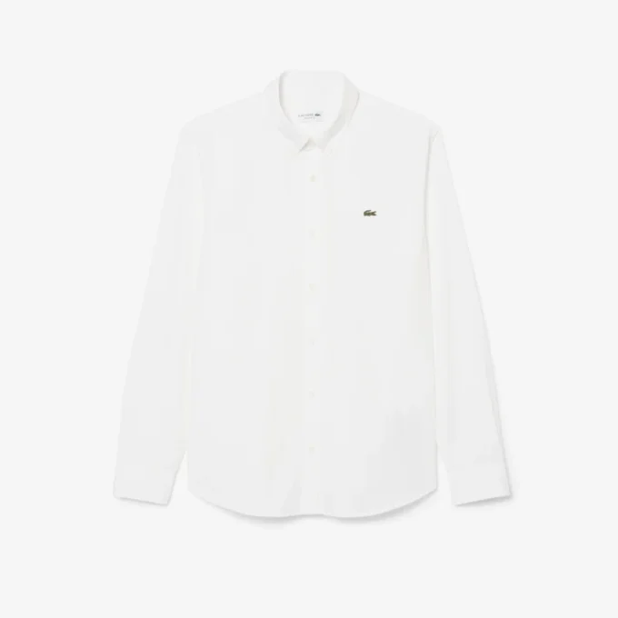Skjorte i poplin med stretch og normal passform