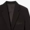 Slim fit-blazer i ull med brodert logo for kvinner
