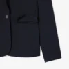 Slim fit-blazer i ull med brodert logo for kvinner