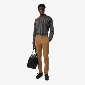 Slim fit-bukse i stretchbomull for menn