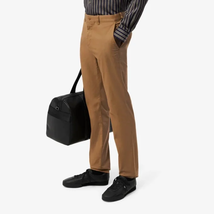 Slim fit-bukse i stretchbomull for menn