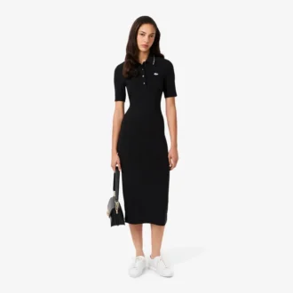 Slim fit Diamanta-kjole med krokodille-pologensere for kvinner