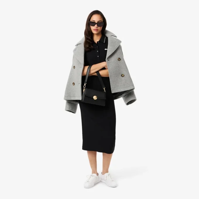 Slim fit Diamanta-kjole med krokodille-pologensere for kvinner