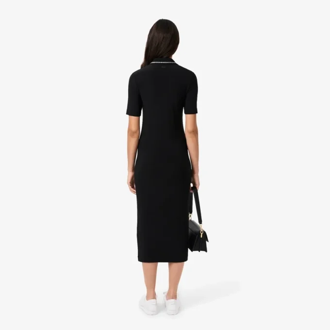 Slim fit Diamanta-kjole med krokodille-pologensere for kvinner