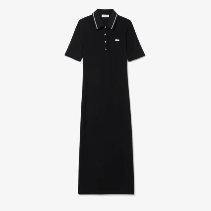 Slim fit Diamanta-kjole med krokodille-pologensere for kvinner