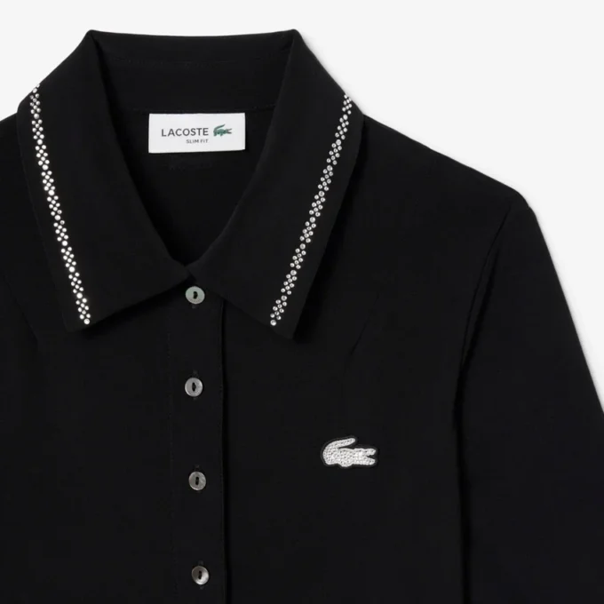 Slim fit Diamanta-kjole med krokodille-pologensere for kvinner