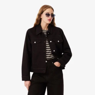 Slim fit-jeansjakke med knapper