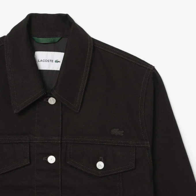 Slim fit-jeansjakke med knapper