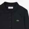 Slim fit-kjole i ribbet bomull med polokrage for damer