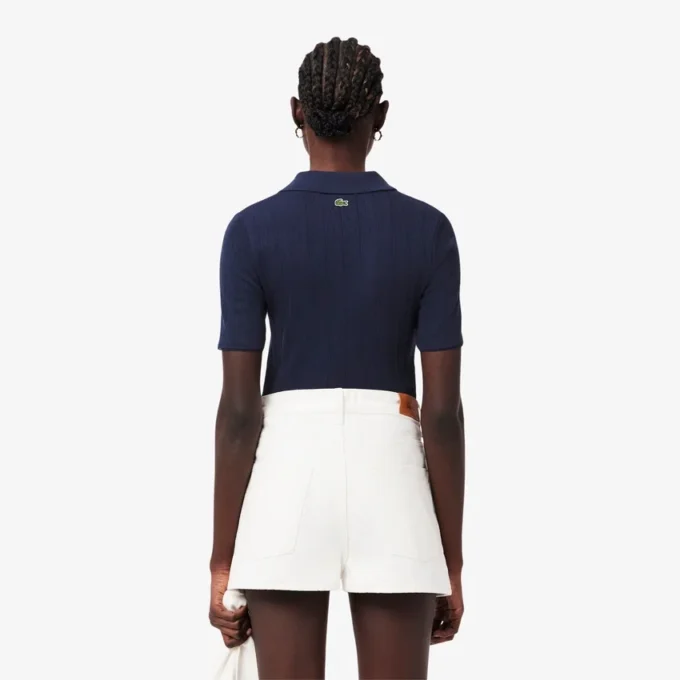 Slim fit Pointelle-pologenser med merke fra L.12.12 for kvinner