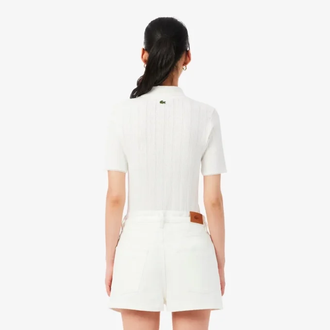 Slim fit Pointelle-pologenser med merke fra L.12.12 for kvinner