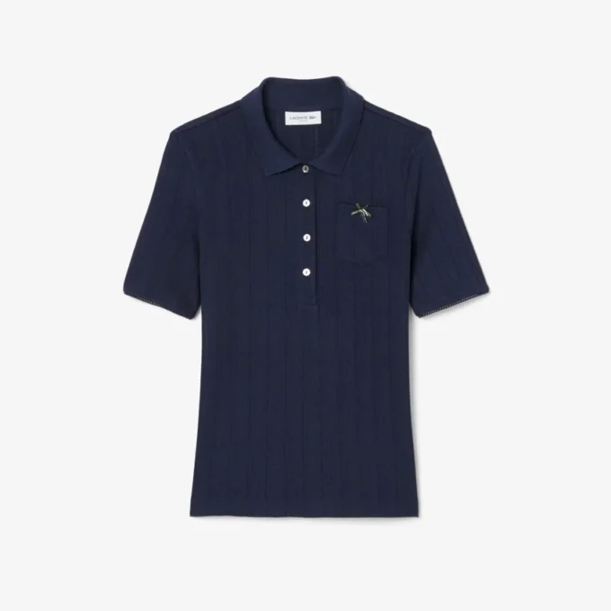 Slim fit Pointelle-pologenser med merke fra L.12.12 for kvinner