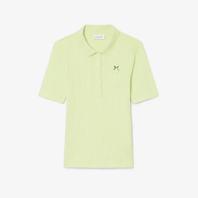 Slim fit Pointelle-pologenser med merke fra L.12.12 for kvinner
