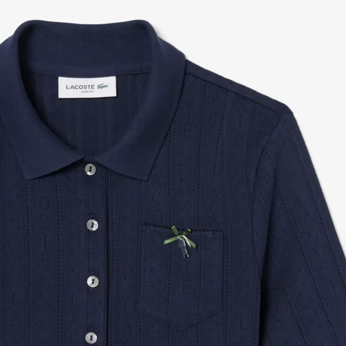 Slim fit Pointelle-pologenser med merke fra L.12.12 for kvinner