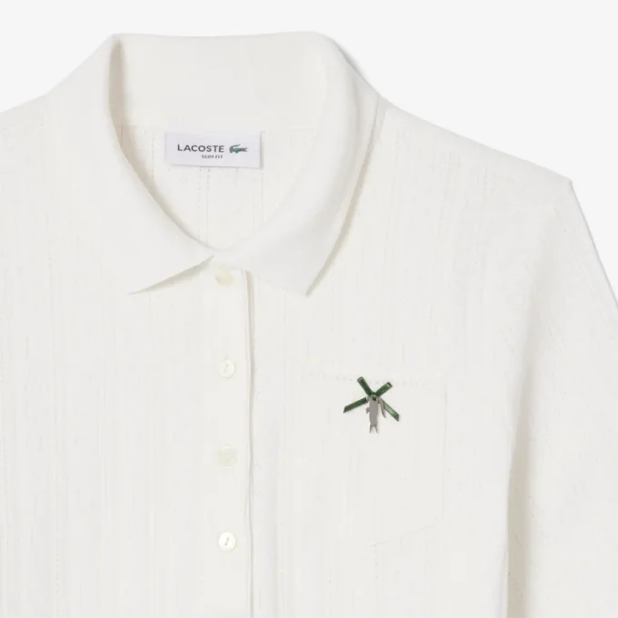 Slim fit Pointelle-pologenser med merke fra L.12.12 for kvinner
