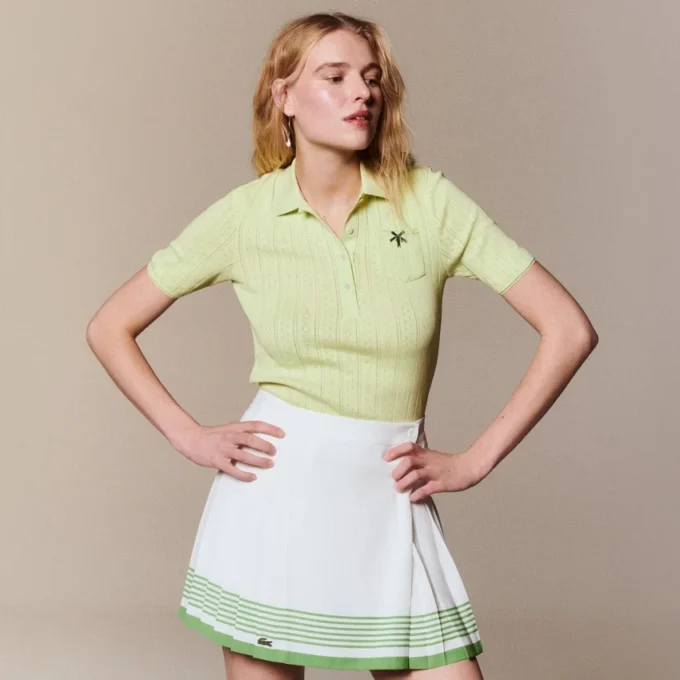 Slim fit Pointelle-pologenser med merke fra L.12.12 for kvinner