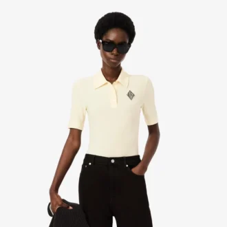 Slim fit-polo med broderi
