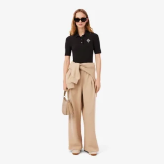 Slim fit-polo med broderi