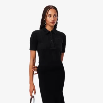 Slim fit-pologensere i ribbestrikk med myk overflate for damer