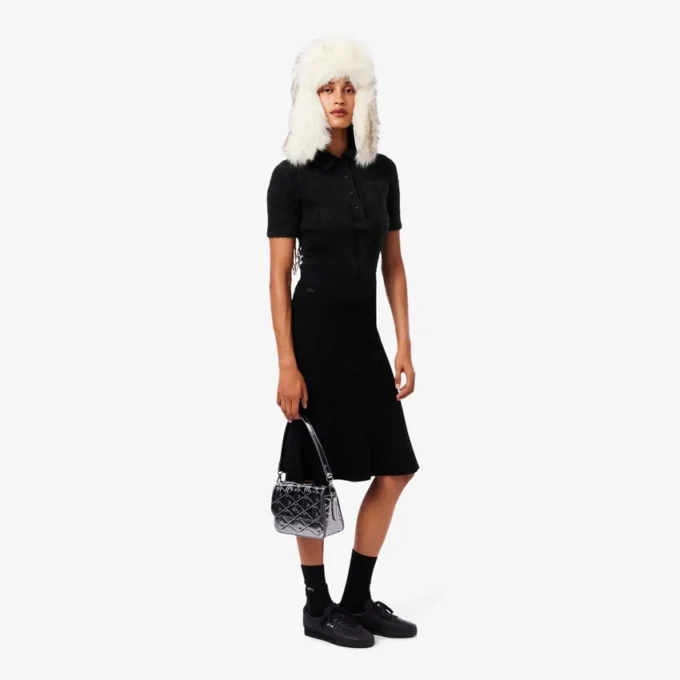 Slim fit-pologensere i ribbestrikk med myk overflate for damer