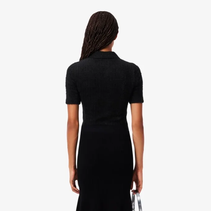 Slim fit-pologensere i ribbestrikk med myk overflate for damer