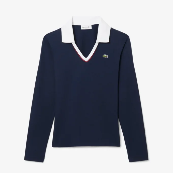 Slim fit-pologensere med detaljer og lange ermer for kvinner