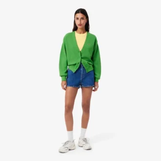 Slim fit ribbet bomulls-T-skjorte for kvinner