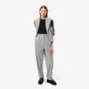 Slim fit ribbet bomulls-T-skjorte for kvinner
