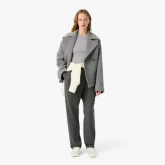 Slim fit ribbet bomulls-T-skjorte for kvinner