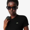 Slim fit ribbet bomulls-T-skjorte for kvinner