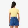 Slim fit ribbet bomulls-T-skjorte for kvinner