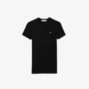 Slim fit ribbet bomulls-T-skjorte for kvinner
