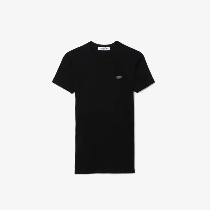 Slim fit ribbet bomulls-T-skjorte for kvinner