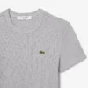Slim fit ribbet bomulls-T-skjorte for kvinner