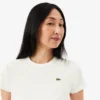 Slim fit ribbet bomullst-skjorte for kvinner