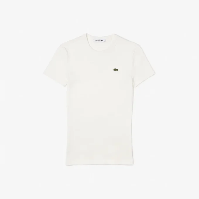 Slim fit ribbet bomullst-skjorte for kvinner