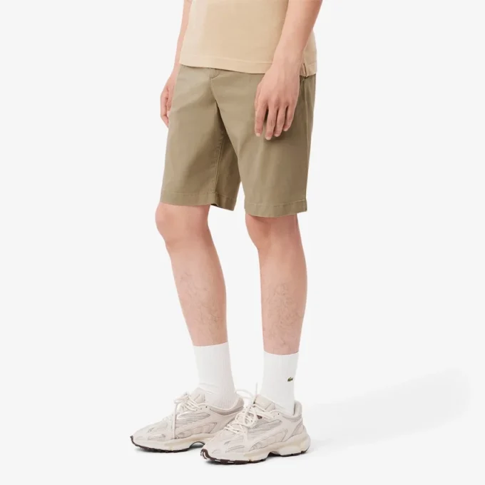 Slim fit-shorts i stretchbomull for menn