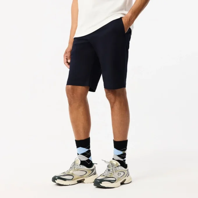 Slim fit-shorts i stretchbomull for menn