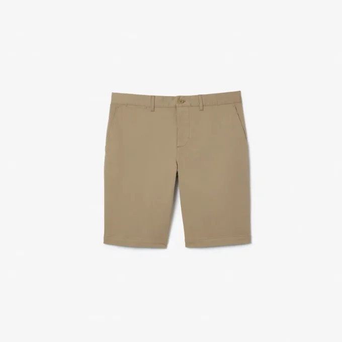 Slim fit-shorts i stretchbomull for menn
