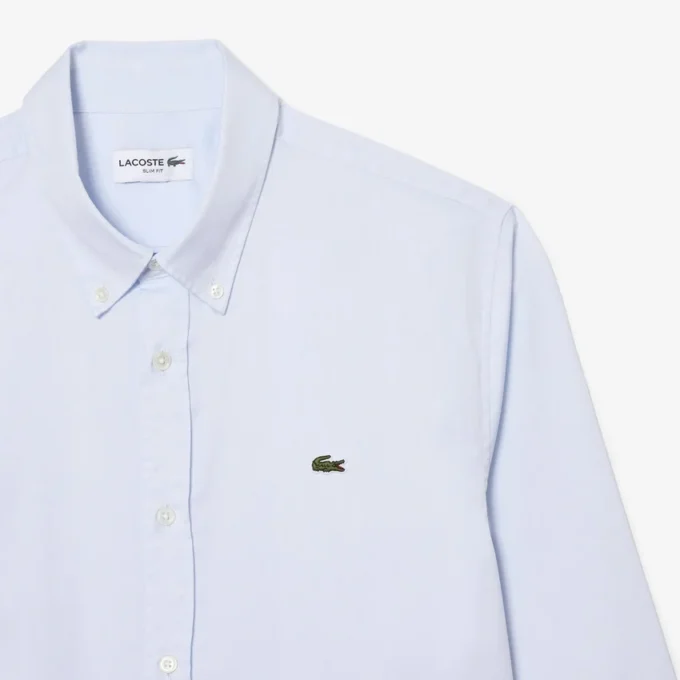 Slim fit-skjorte i bomull for menn