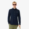 Slim fit-skjorte i bomullspiqué for menn